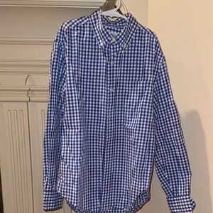 NEW Crewcuts Blue and White Checkered Button Down Shirt Boys 14